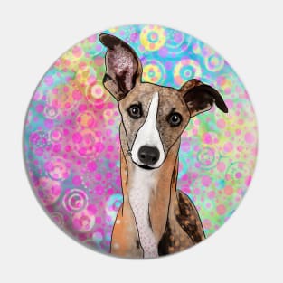 Whippet pop art Pin