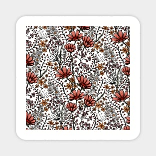 Floral Design, Autumn Colour Scheme Digital illustration Magnet