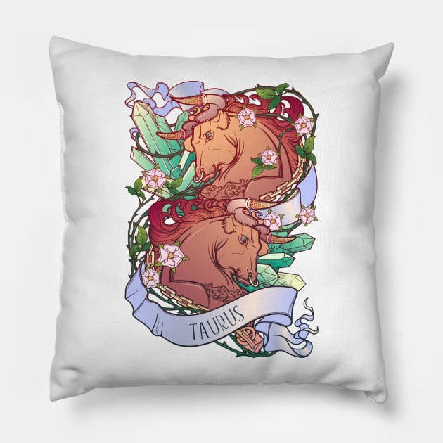 Zodiac sign of Taurus, element of earth Pillow by AntonVTokarev