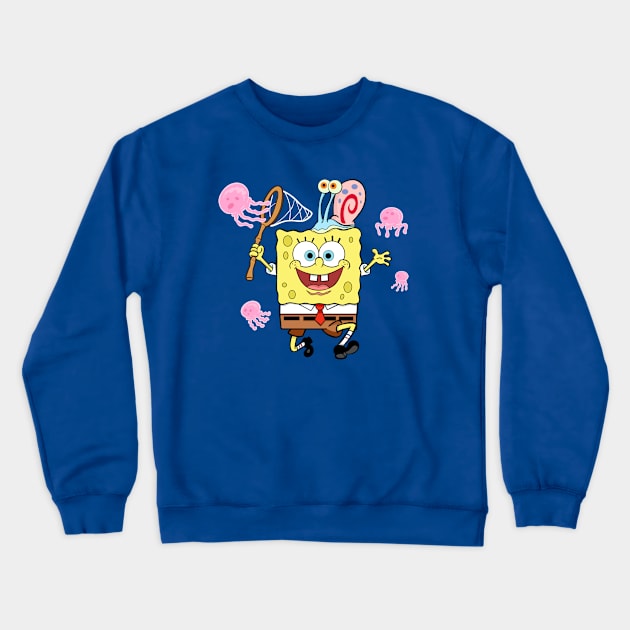 SpongeBob catching jellyfish - Spongebob Squarepants - Crewneck Sweatshirt