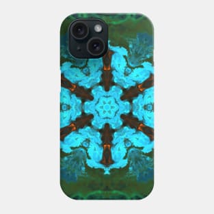 Psychedelic Hippie Flower Blue and Green Phone Case