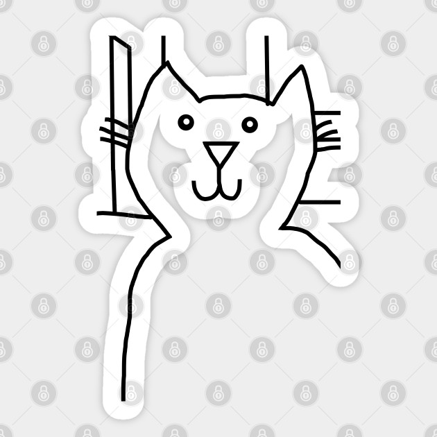 Distracted Boyfriend Meme Cat Detail Outline Face Sticker