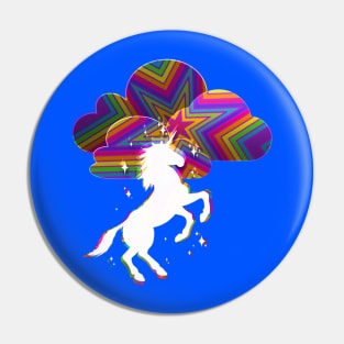 Rainbow Fantasy Unicorn Art Pin