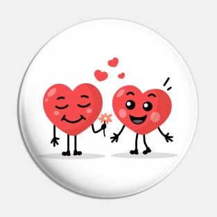 Two happy hearts. Valentine's day Pin