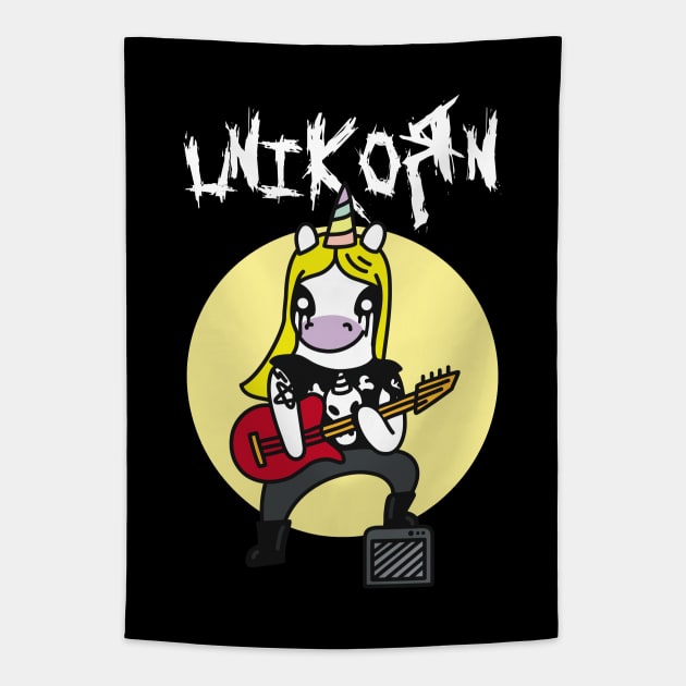 Heavy Metal Unicorn Tapestry by TMBTM