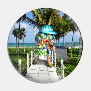 cute girl on a cuban beach Pin