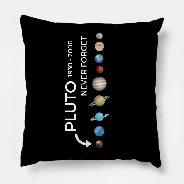 Pluto Never Forget Pillow by Zen Cosmos Official