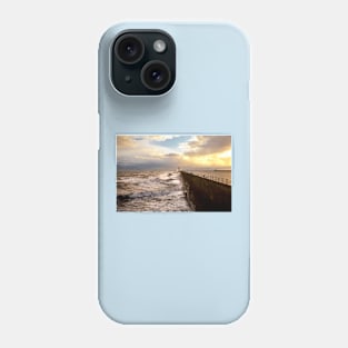 Stormy weather at Tynemouth Pier Phone Case