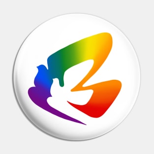 Rainbow Bird Pin