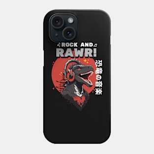 Rock & Rawr Vintage Dinosaur T-Rex Music Japanese Style Phone Case