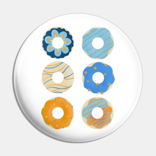 Orange and blue donuts Pin