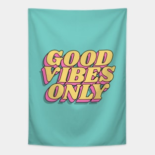 Good Vibes Only by The Motivated Type in Green Yellow and Pink Tapestry