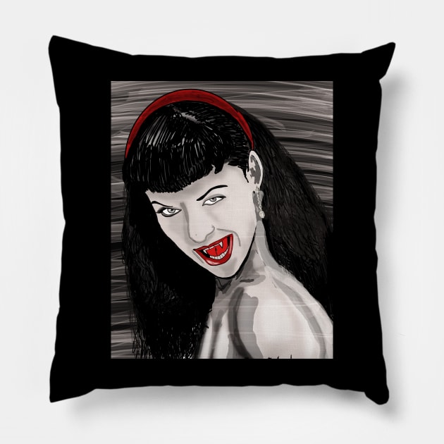 Vampire Bettie Pillow by TL Bugg