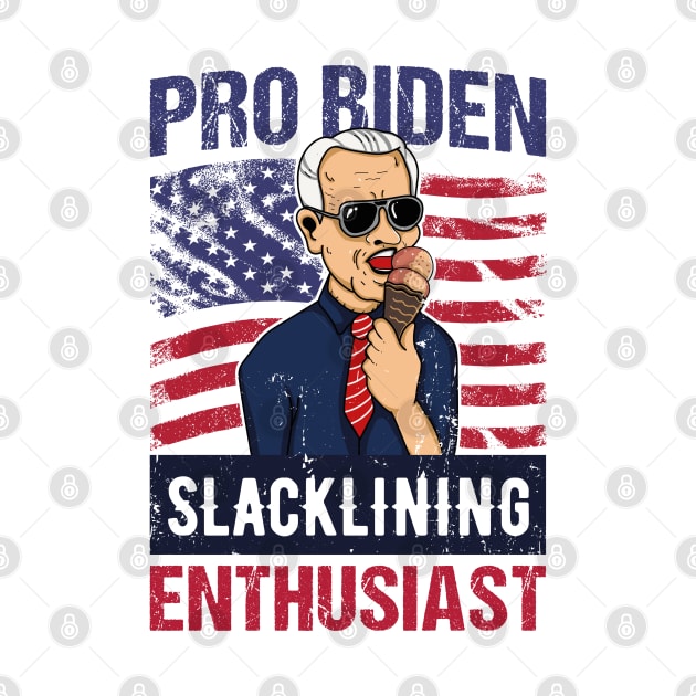 Pro Biden Slacklining Enthusiast USA Flag Gift by qwertydesigns