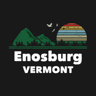 Mountain Sunset Flying Birds Outdoor Enosburg Vermont T-Shirt