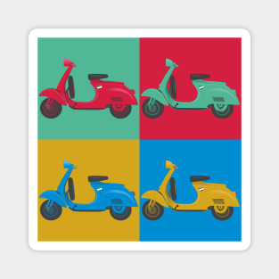 Vintage Italian Scooter Pop Art Illustration Magnet