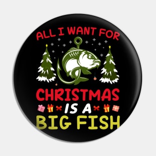 Christmas Big Fish T - Shirt Design Pin