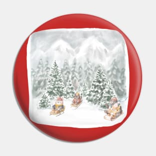 winter holidays with cute animals Pin