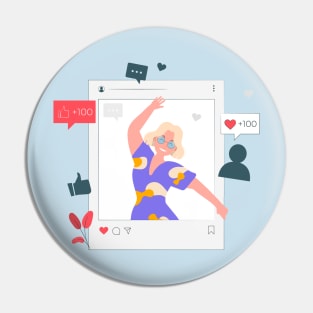 Social Media Illustration Pin