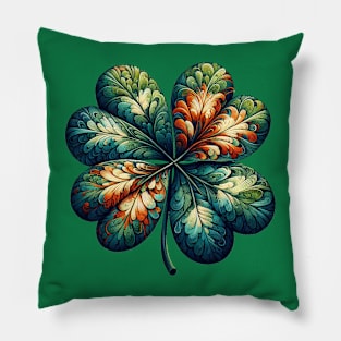 Artful Clover Leaves Pillow