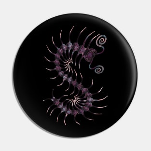 Black and Pink Centipede Pin