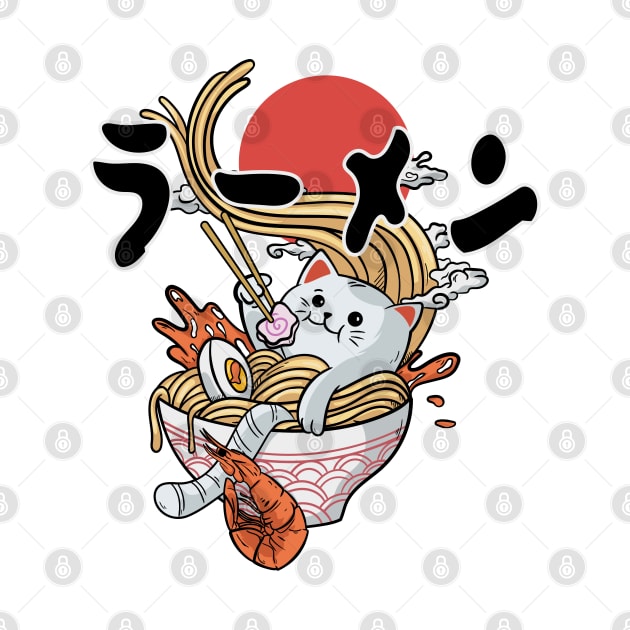 ramen cat by PaperHead