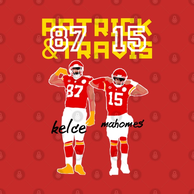 Mahomes and travis kelce kc chiefs by Qrstore