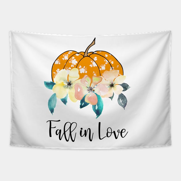 Fall in love pumpkin Tapestry by Anines Atelier