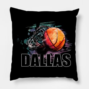 Retro Pattern Dallas Basketball Classic Style Pillow