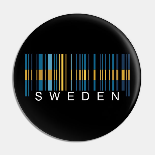 Sweden flag colors barcode Pin by Finji