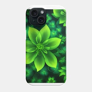 Glowing Green Flower pattern Phone Case