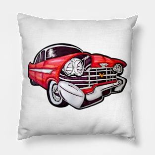 Vintage Red Muscle Car Pillow