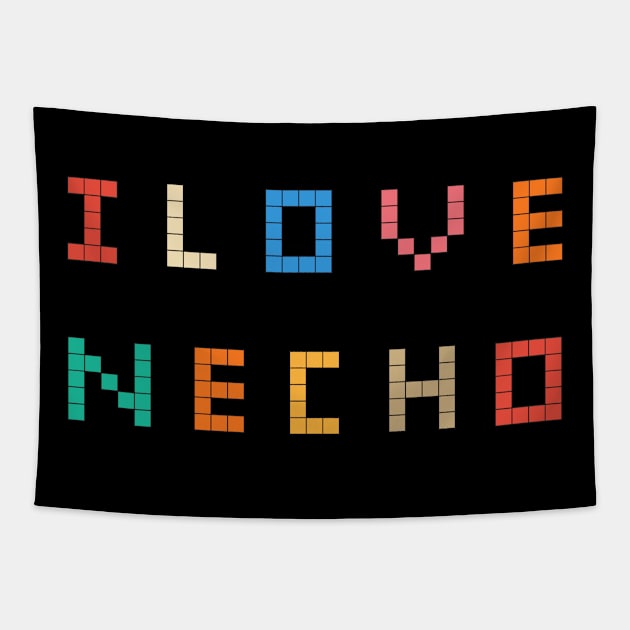 i love necho - pixel Tapestry by AksarART