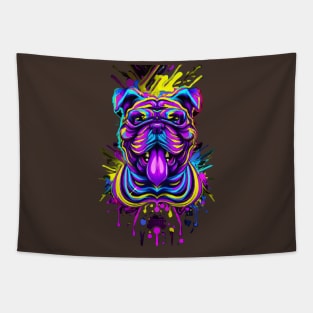 Cool Bulldog Dog Mural Painting Tapestry