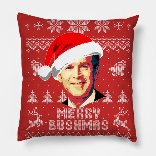 George Busg Merry Bushmas Pillow by Nerd_art