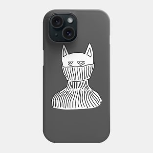 Tired Cat with Turtleneck Phone Case