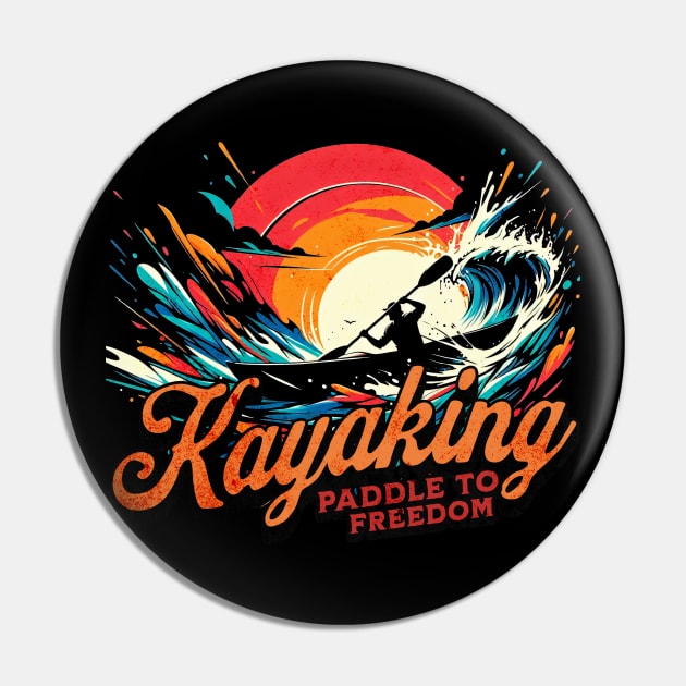 Kayaking Paddle to Freedom Design Pin by Miami Neon Designs