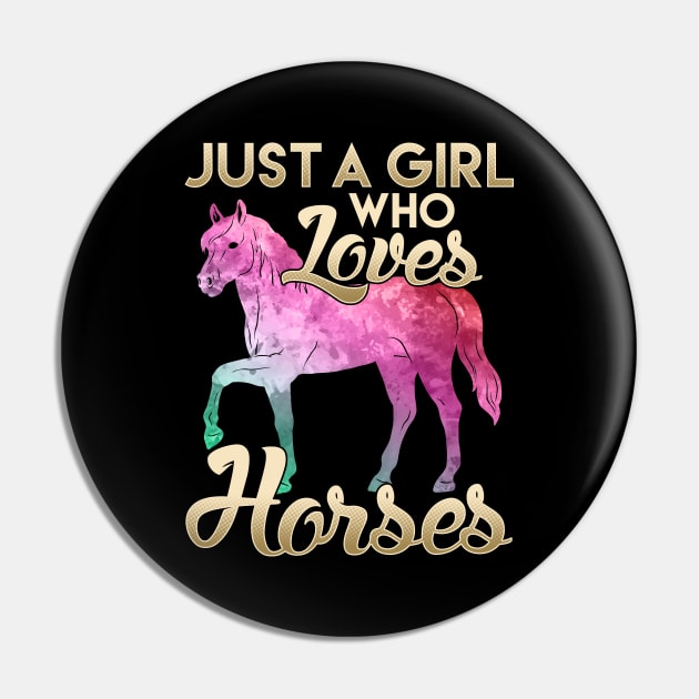 Just a Girl Who Loves Horses Galactic Space Horse Pin by theperfectpresents