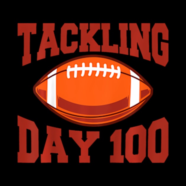 Kids 100 Days Of School Boys 100th Day Of School Tackling Day 100 by Daysy1