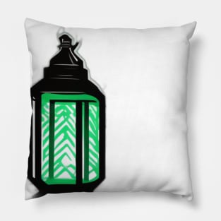 Lantern Emerald Green Shadow Silhouette Anime Style Collection No. 409 Pillow