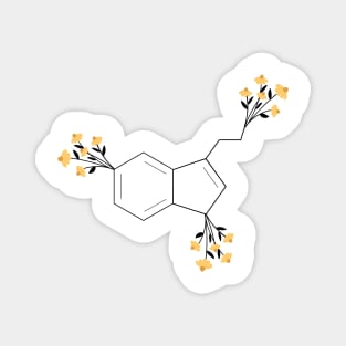 Yellow - serotonin molecule chemistry organic florals Magnet