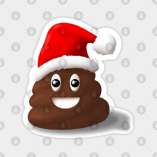 Christmas Poo Emoji Magnet by JAC3D