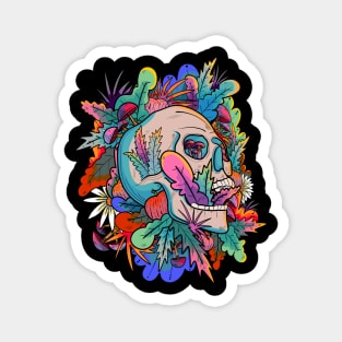 A vibrant autumn skull Magnet