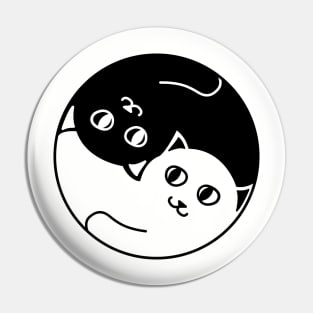 Yin and Yang Cats Pin