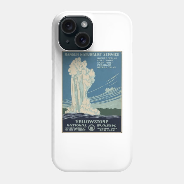 Yellowstone National Park Vintage Poster - National Park Service Phone Case by blueduckstuff