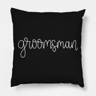 Groomsman Gift- White Line Lettering Pillow