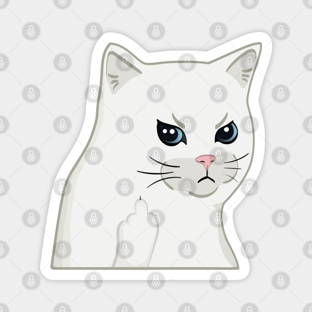 Moody Cat Middle Finger Magnet by Dianalyn