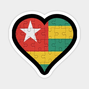 Togolese Jigsaw Puzzle Heart Design - Gift for Togolese With Togo Roots Magnet