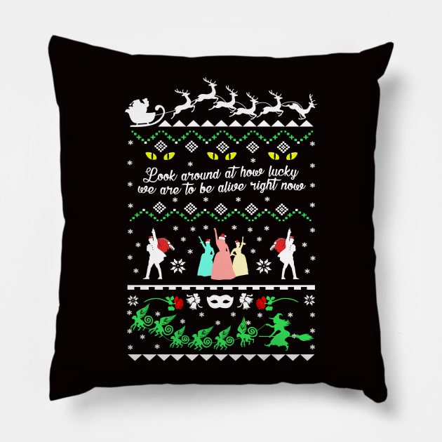 Broadway Ugly Christmas Sweatshirt Pillow by KsuAnn