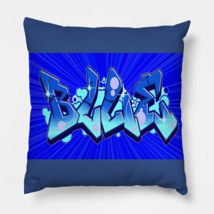 Blue Graffiti Pillow